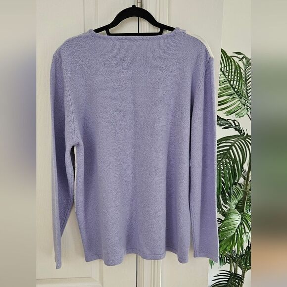 TanJay Purple and White Crew Neck Sweater with Winter Design - Picture 2 of 5